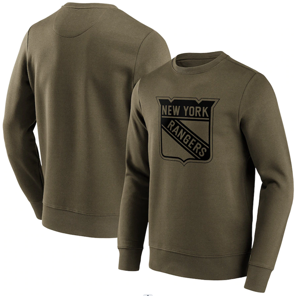 Men's New York Rangers Khaki Iconic Preferred Logo Graphic Crew Sweatshirt Men's New York Rangers Khaki Iconic Preferred Logo Graphic Crew Sweatshirt